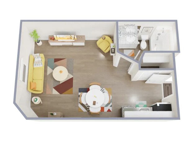 1 Bed • 2 Bath floor plan